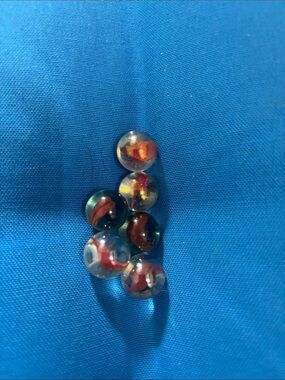 Marbles See Through Red Swirls Inside Marbles NWOTS 6 In Total